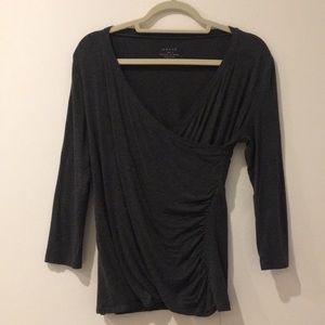 Dark gray cross body blouse